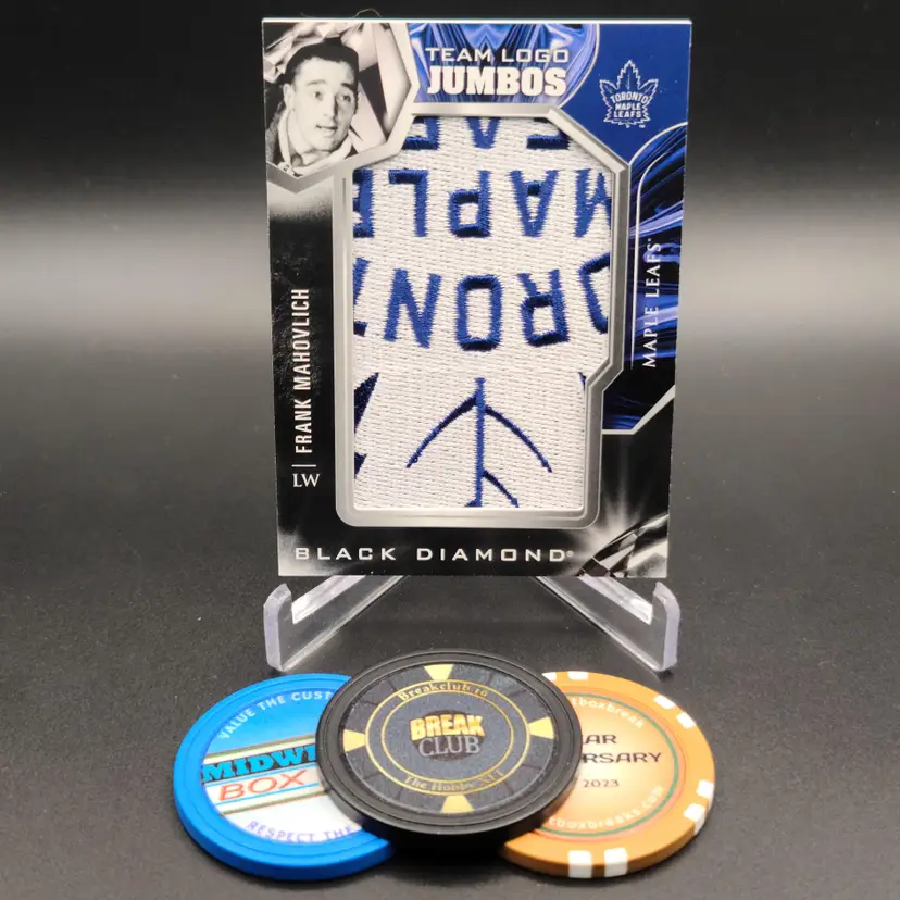 Frank Mahovlich 2022-23 Upper Deck Black Diamond Hockey Team Logos Jumbo Insert - Card #TL-FM - Toronto Maple Leafs