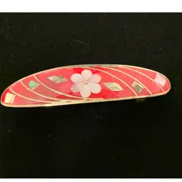 Vintage HL Taiwan Abalone Enamel Hair Clip
