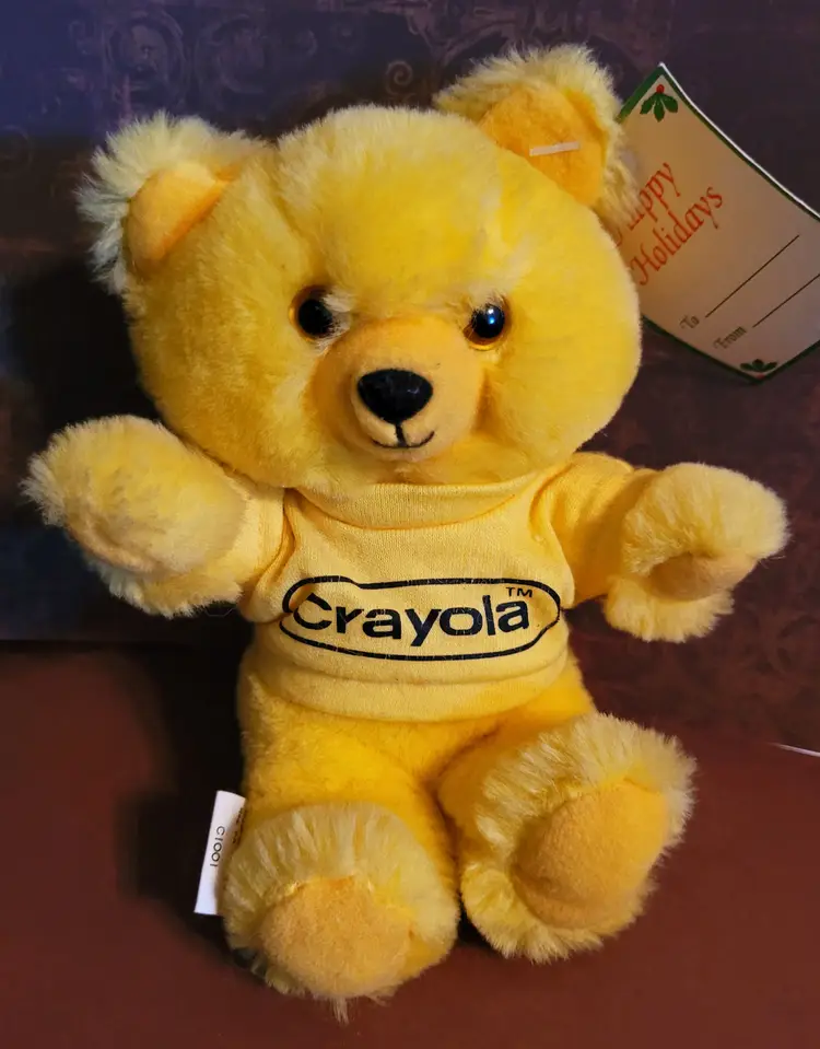 Vintage Burger King 'Crayola' Plush Yellow Bear  c.1986