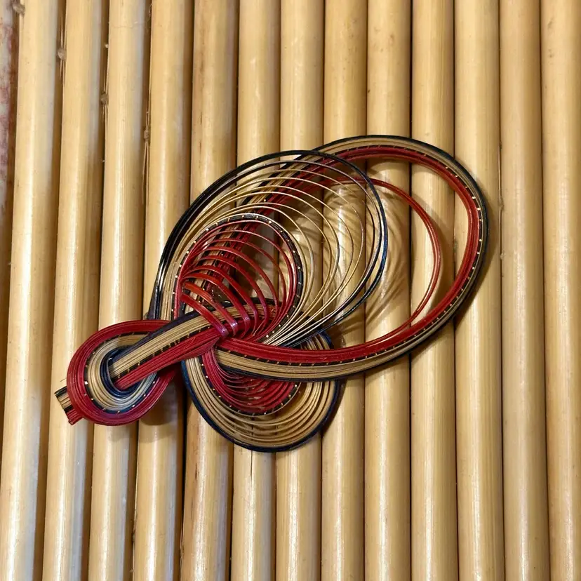 Quilled Bamboo Taiwanese Brooch from ‘60’s
