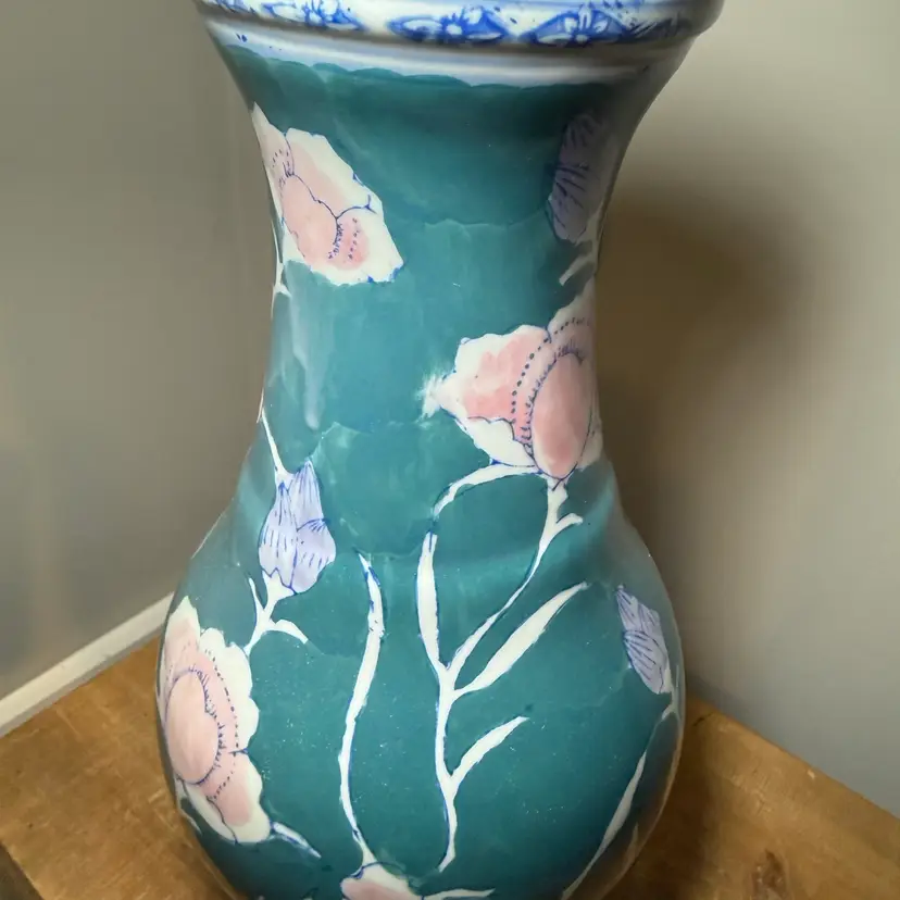 Blue + Pink Chinoiserie Vase