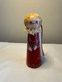 Vintage Hand Painted Folk Art Angel