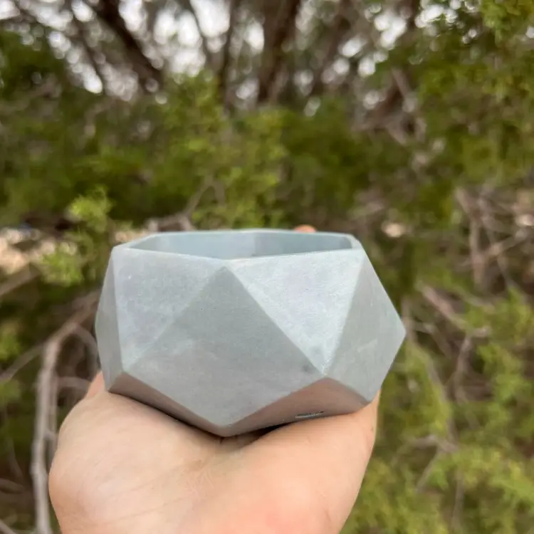 #01 3x2” Stonewash Sage Concrete Hexagon Planter