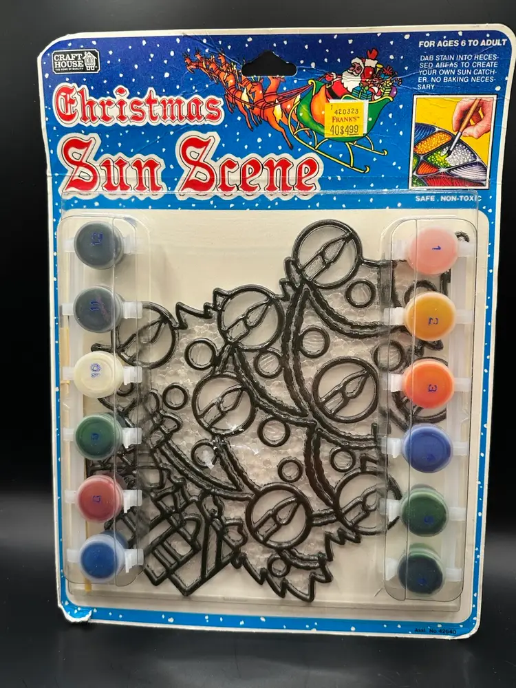 Vintage Craft House Christmas Tree Sun Catcher Stained Glass Kit New in Package