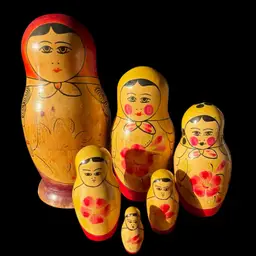 Vintage USSR Matryoshka Babushka Nesting dolls set of 6 Signed