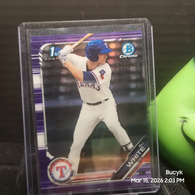 2019 Bowman Chrome Purple - Eli White Texas Rangers 23/250