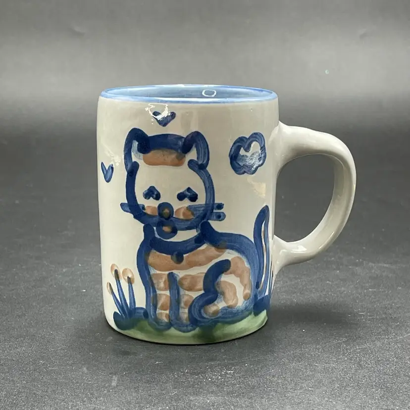 M.A. Hadley Pottery The End Mug Cat Kitty Kitten VTG Drinkware Handmade