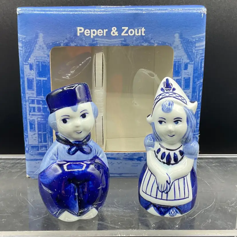 Vintage Delft Blue Salt And Pepper Set