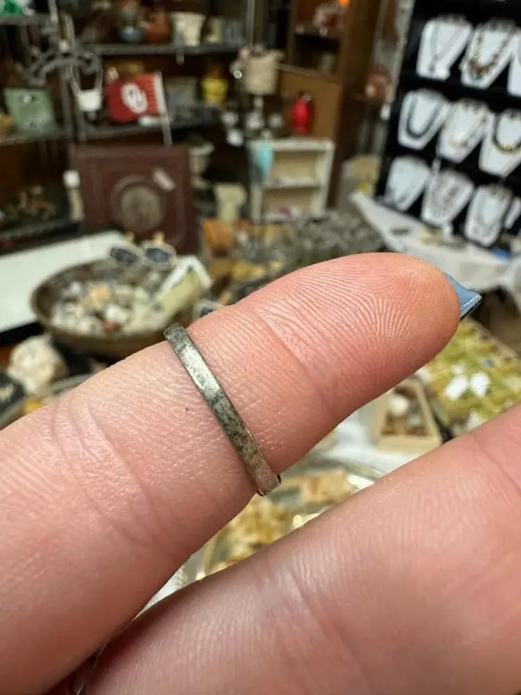 Vintage abalone sterling silver ring 