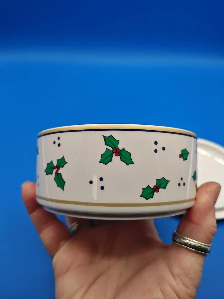 Festive Vintage Santa Claus Christmas Ceramic Container Japan