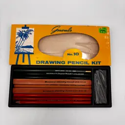 Vintage General's Pencil Classic Sketching & Drawing Kit No 10 Pencils Charcoal