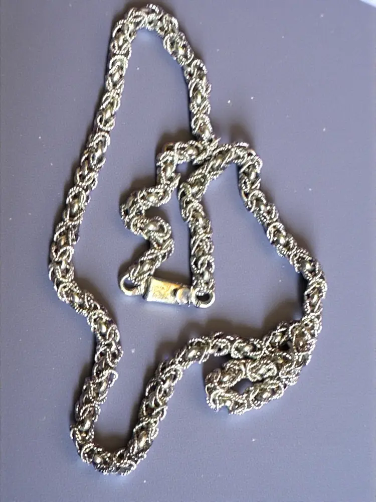 Vintage Taxco Sterling Silver Intricate Chain Necklace 24” 55 Grams