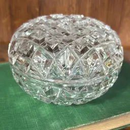 Vintage Crystal Waffle Textured Casket Box
