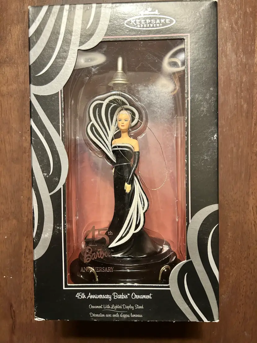 Vintage Barbie 45th Anniversary Ornament Lighted Stand 2004 NIB Tested