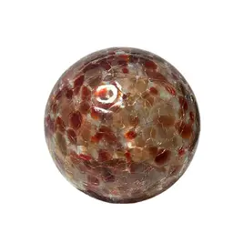 Blown Glass Sphere Crackle Glass With Open Pontil