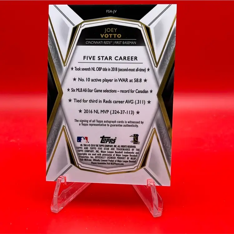 Joey Votto 2019 Topps Five Star Auto - Blue 20/25 Cincinnati Reds