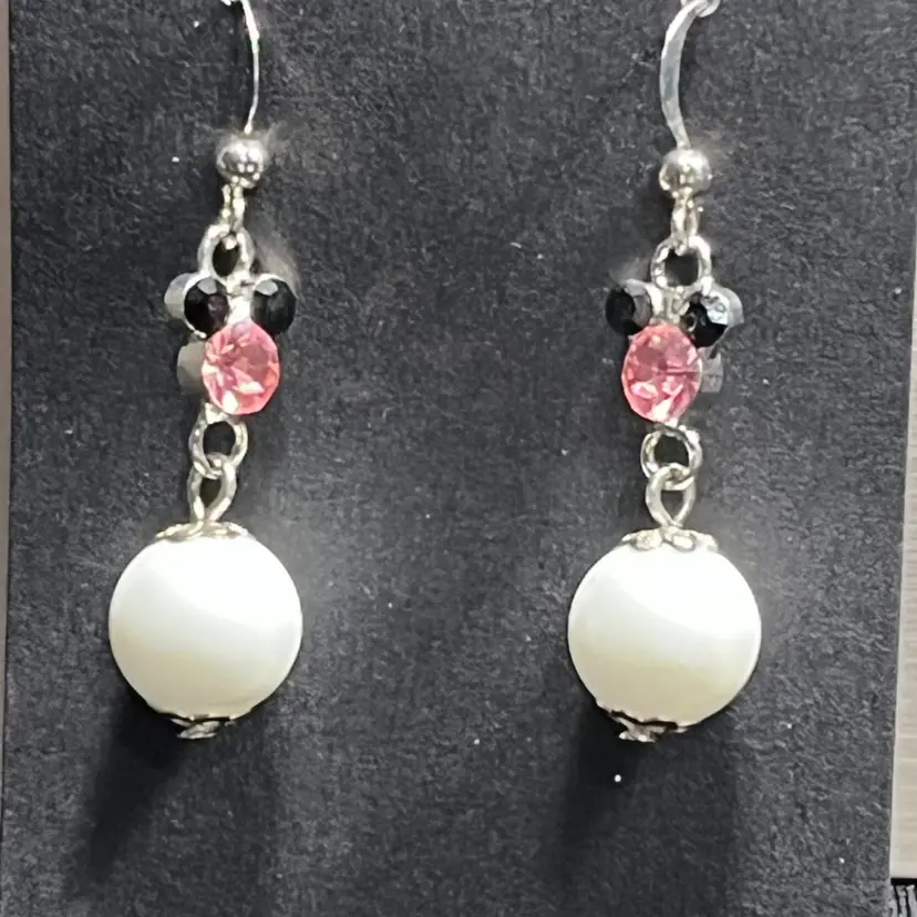 Rhinestone Mouse Ear Dangle Earrings