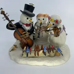Lenox Snowman Collection Musical Band Figurine Winter Wildlife By Lynn Bywaters -In Box