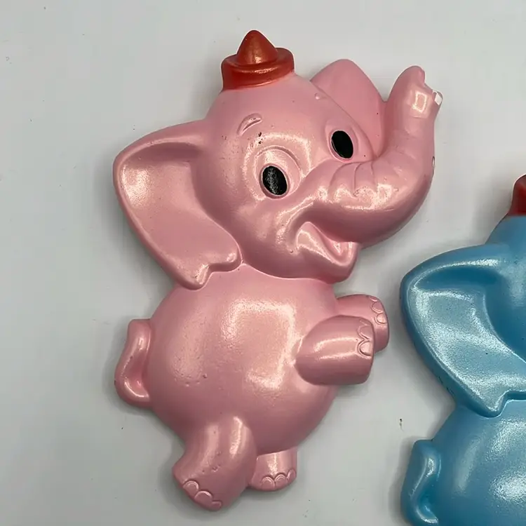 Miller Studio Inc. 1972 Set Of 3 Happy Elephants AS IS