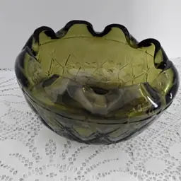 Vintage Indiana Glass Bowl Diamond Star Design