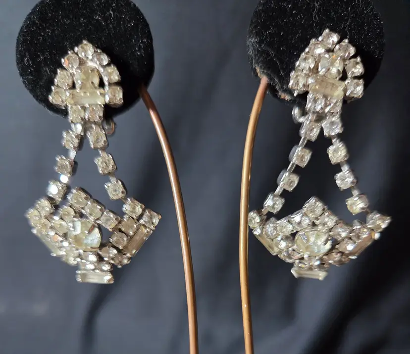 Clip On Rhinestone Earrings