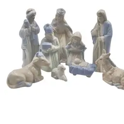 # 4  NATIVITY SET 7pc
Christmas Blue & White