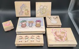 Lot of 7 - Christmas Stampabilities wood mounted rubber stamps - house mouse and snowman