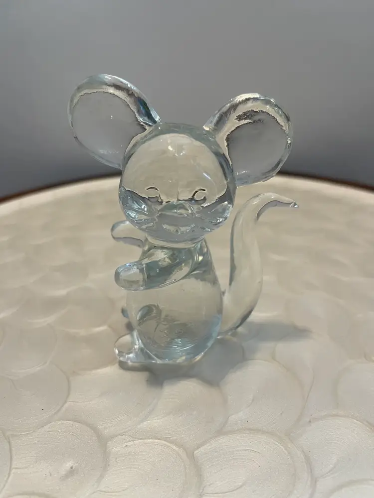 Clear Glass Mouse Figurine
