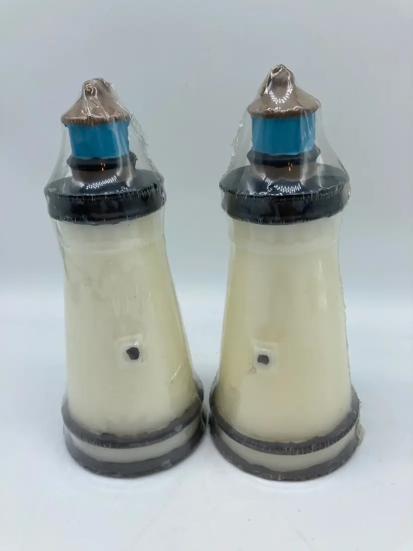 Two Wax Decorative Lighthouse Candles