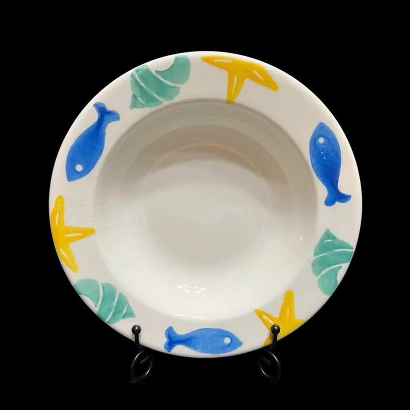 MARKDOWN! 5pc Tre Ci Colorful Fish Dishes 5 Bowls ONLY, Made In Italy ~1.75β x 8.5β diameter