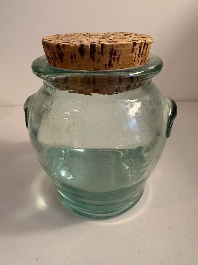 Vintage Ben Rickert Collectible Heavy Glass Jar, Vase, Pot - MADE IN SPAIN