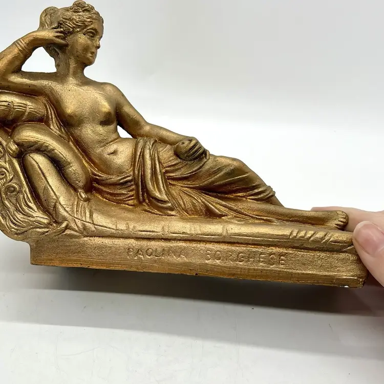Vintage Gold Goddess Paolina Borghese Nude Lady Figure 7” Venus Woman Regency