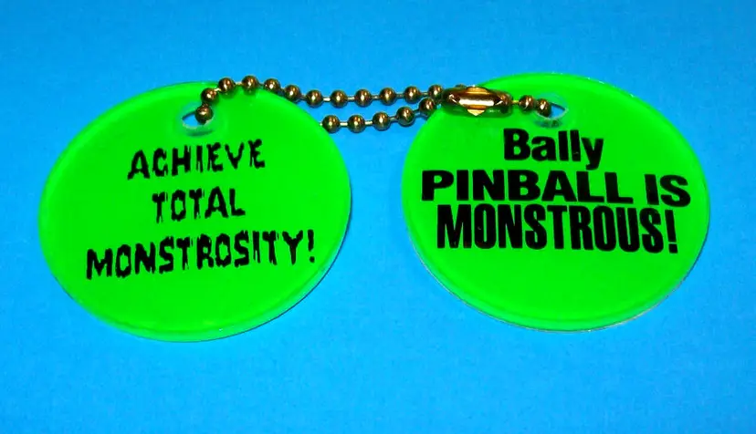 Elvira And The Party Monsters 1988 Original Pinball Machine Keychains Set Of 2