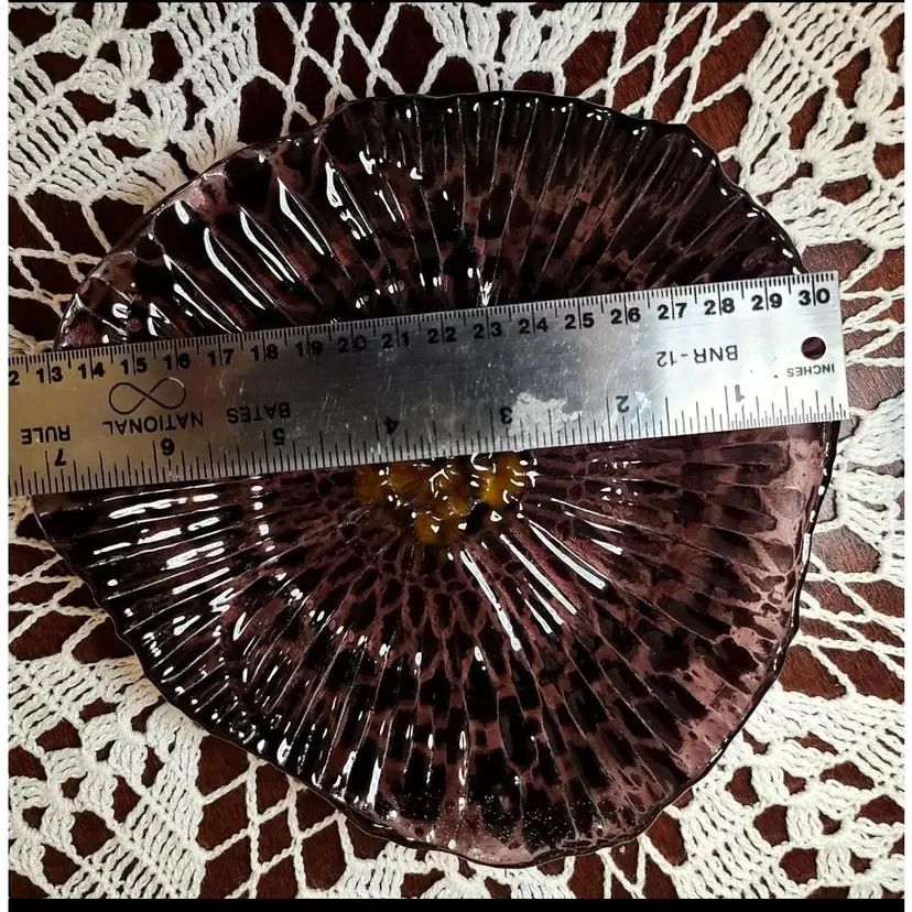Amethyst Fused Glass Flower Plate Dish