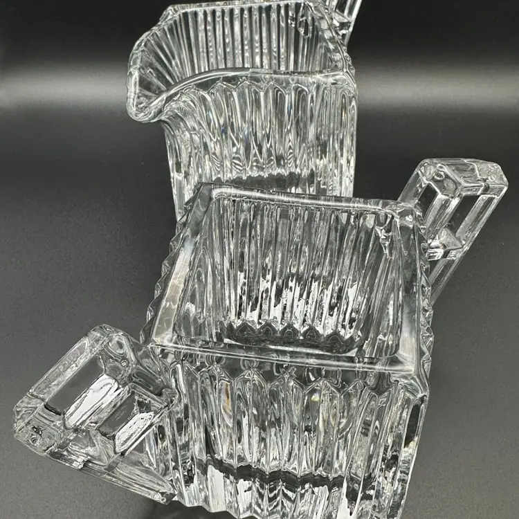 Stunning! VTG Set Of Glass Creamer & Sugar By Heisy- Line #1206- Discontinued.