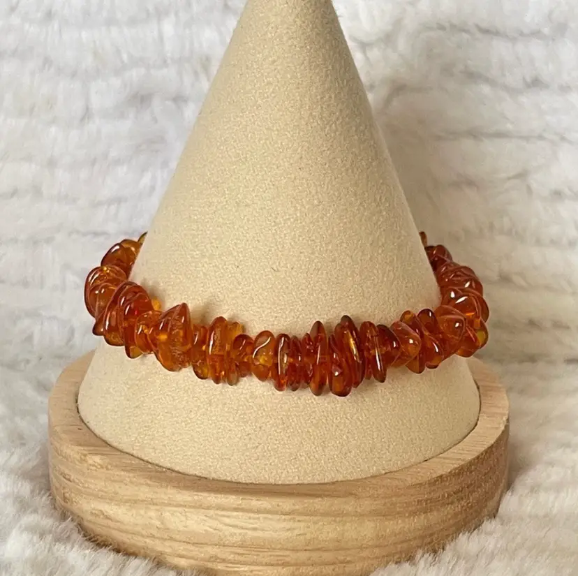 Natural handmade amber chip bracelet
