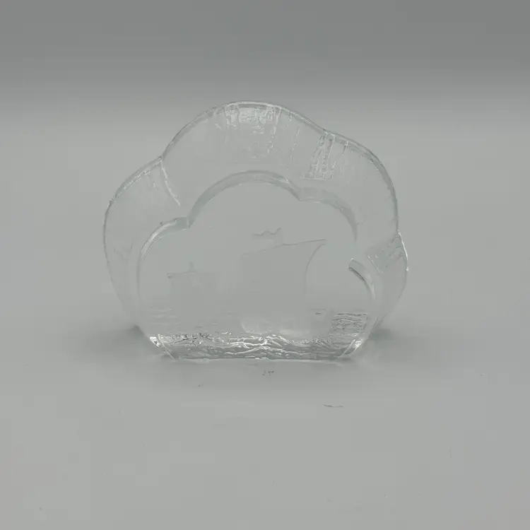 Nybro Sweden Viking Ship Paperweight