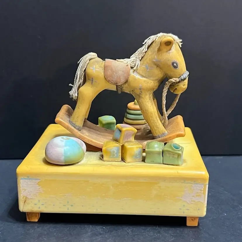 Hallmark X Schmid Rocking House Music Box, Super Aged, Would Make A Great Spooky Display ~4.5” x 4.25” x 3.25”