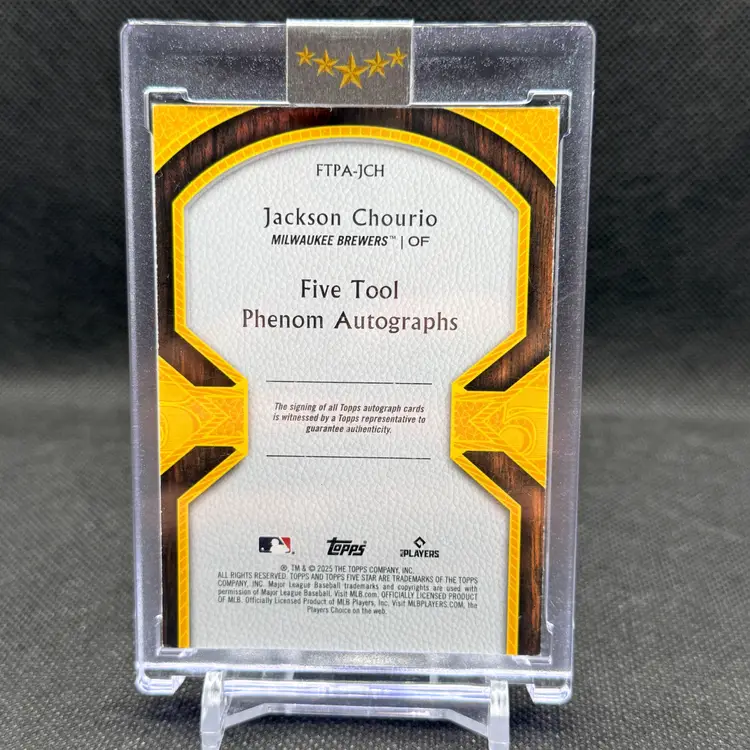 Jackson Chourio 2025 Topps Five Star Five Tool Phenoms Autograph /50