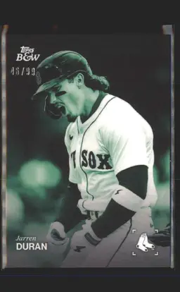 2025 Topps Black & White #084 Jarren Duran Green #/99 - (137) - Boston Red Sox