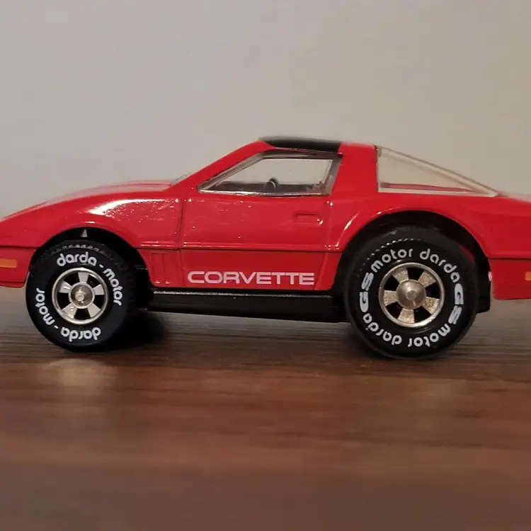 Darda motorized Track car toy Chevy CORVETTE Red & Ad