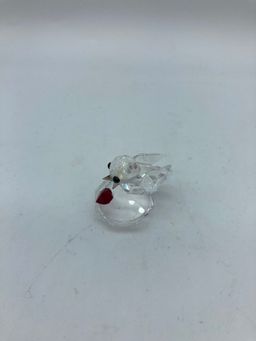 Teeny crystal bird with heart