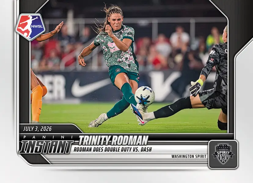Trinity Rodman Soccer Card - 1 of 109 Made! - Brace Including Stoppage-Time Winner - 2026 Panini Instant NWSL #87