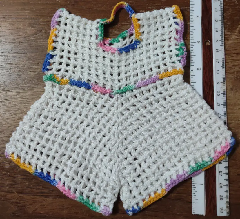 Vtg pot holder - one piece multi-color/cream - 26OTNT PH34