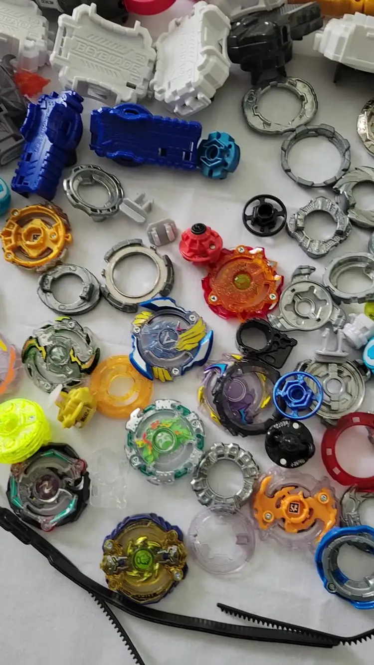 Lot 85 Beyblades Parts Metal Launchers Ripcords Mixed Tomy Hasbro B58