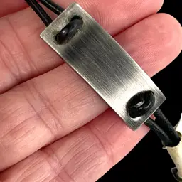 5-3/4” SPIDEL Leather & Metal ID Bracelet. Stamped Spidel. Tag says “Boy’s Leather ID”.