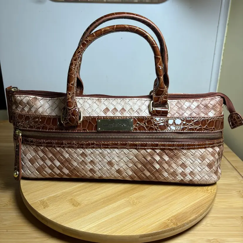 Samantha Brown Beige Brown Insulated Wine Travel Bag Xtra Pockets And Cork Screw