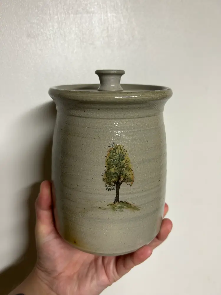 Eldreth Pottery Canister Farmhouse Scene