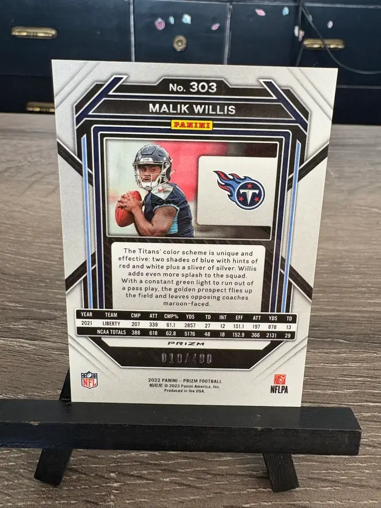Malik Willis 2022 Panini Prizm Pandora RC Rookie /400 NFL Football Card Tennessee Titans (F)
