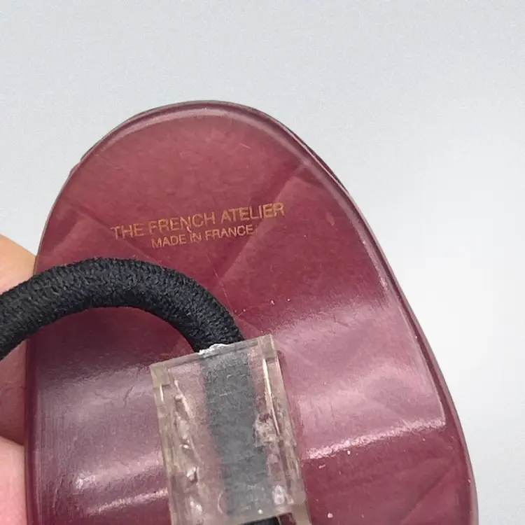 The French Atelier Acrylic Hair Tie – Made in France | Mauve Sculpted Ponytail Holder